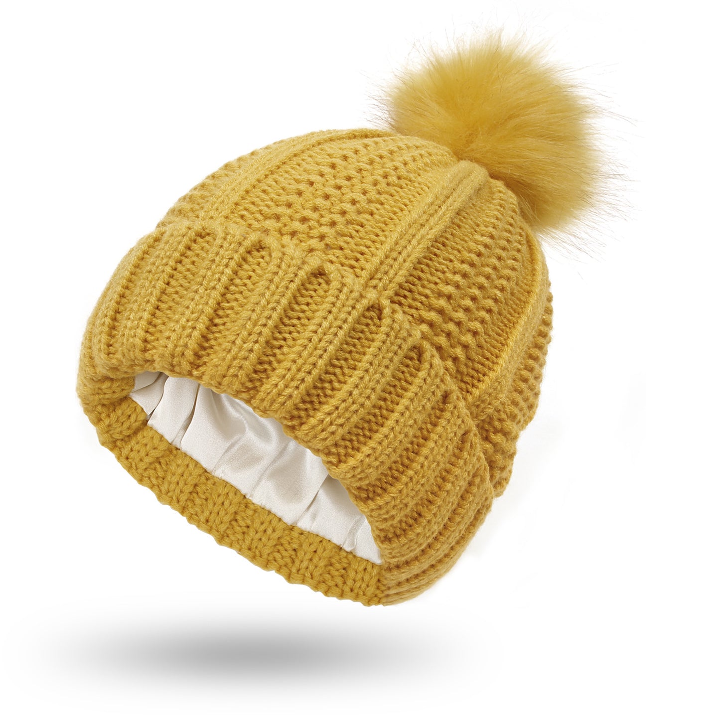Aria – Winter Knitted Faux Fur Pom Pom Beanie Hat