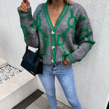 Etta | Graphic Knit Batwing Cardigan