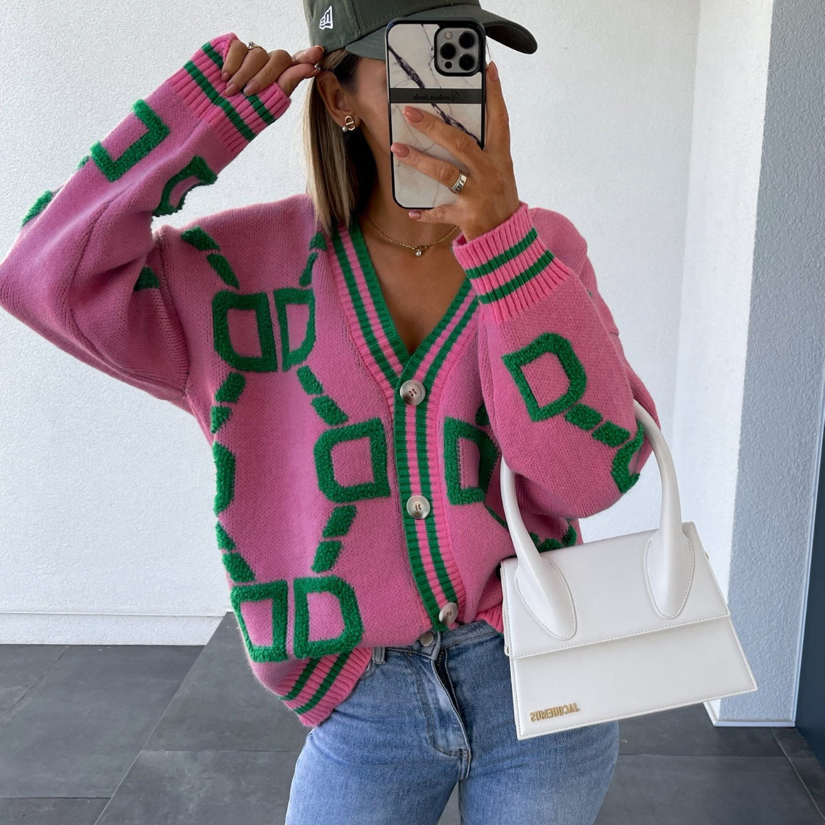 Etta | Graphic Knit Batwing Cardigan