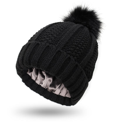 Aria – Winter Knitted Faux Fur Pom Pom Beanie Hat
