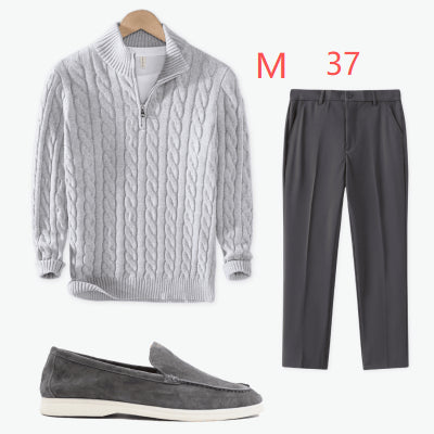 Adrian – Men’s Ice Silk Draped Straight-Leg Suit Trousers