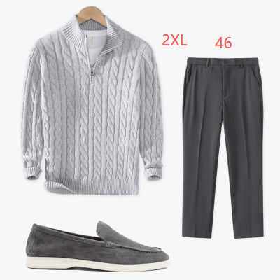 Adrian – Men’s Ice Silk Draped Straight-Leg Suit Trousers