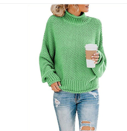 Noelle – Solid Turtleneck Knit Pullover Sweater