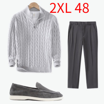 Adrian – Men’s Ice Silk Draped Straight-Leg Suit Trousers