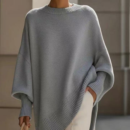 Mira – Thick Round-Neck Loose Knit Pullover Sweater