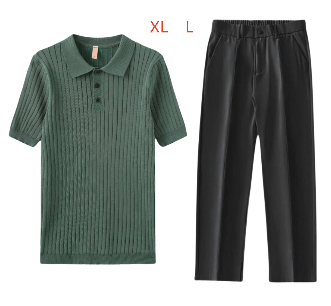 Adrian – Men’s Ice Silk Draped Straight-Leg Suit Trousers