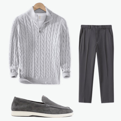 Adrian – Men’s Ice Silk Draped Straight-Leg Suit Trousers