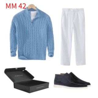 Victor – Men’s Half Turtleneck Thickened Zip-Up Sweater