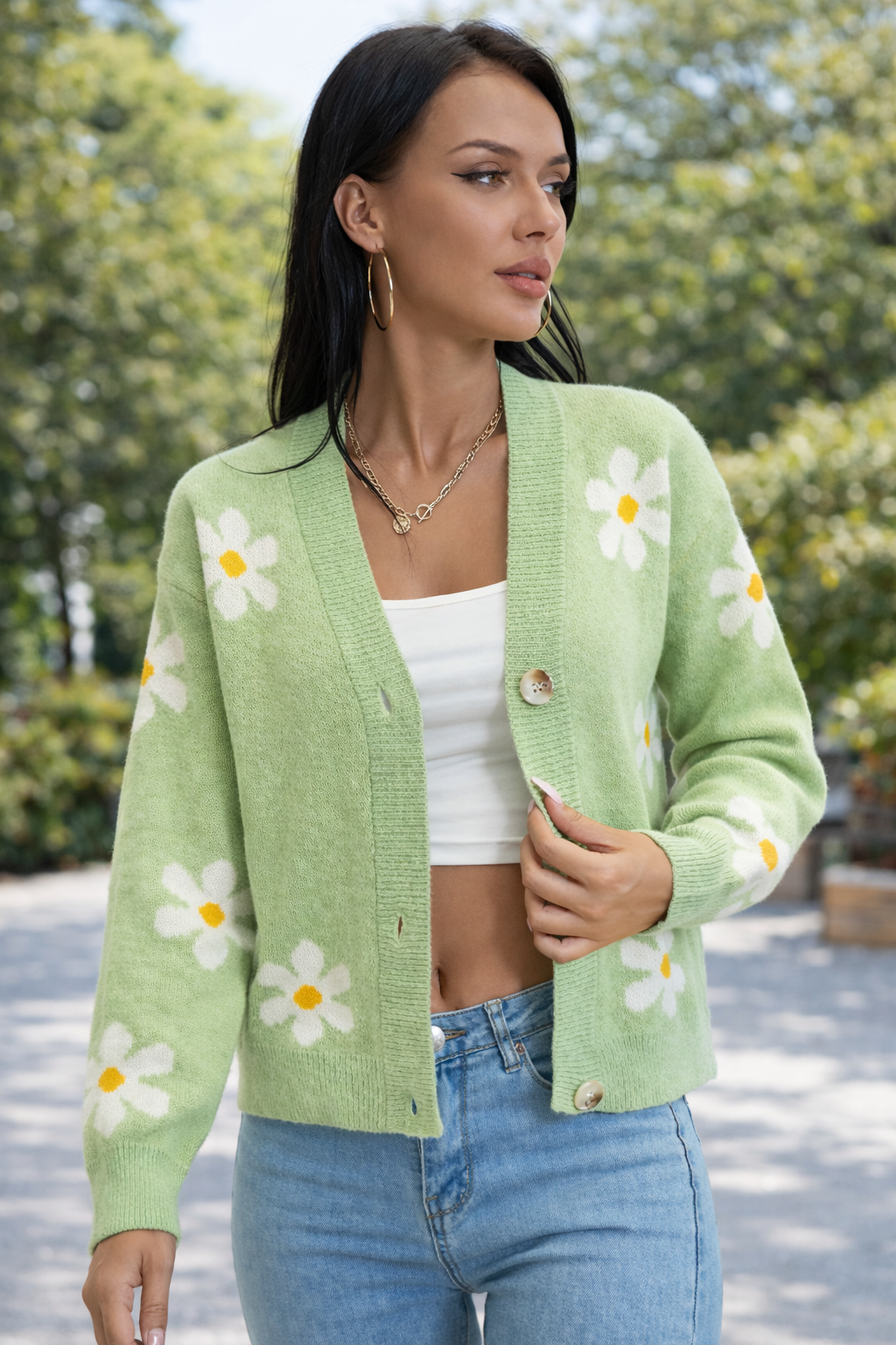 Lumi | Daisy Knit Button Cardigan