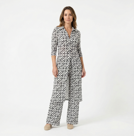 Sorelle | Retro Printed Button Suit